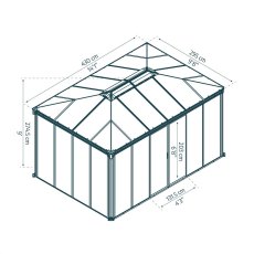 10 X 15 Palram Canopia Ledro 4300 Enclosed Gazebo (2.96m x 4.3m) - dimensions