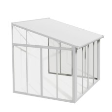 10 X 10 (3.05m X 3.05m) Palram Canopia SanRemo Verandah Grey Sun Room - White - isolated