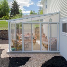 12 x 14 Palram Canopia SanRemo Verandah White Sun Room - in situ, front view