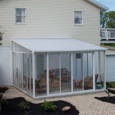 12 x 14 Palram Canopia SanRemo Verandah White Sun Room - in situ, angle view