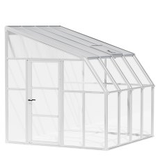 8 X 8 Palram Canopia Rion White Sun Room Walk In Wall Greenhouse - isolated