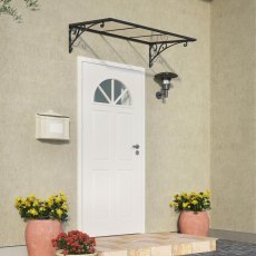 Palram Canopia Venus 1350 Door Canopy Clear 5x3 - in situ, wide