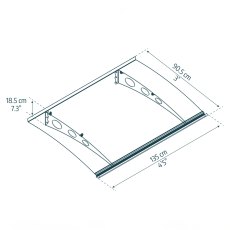 Palram Canopia Garamond 1350 Grey Door Canopy 5x3 - dimensions