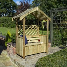 Rowlinson Stretton Garden Arbour Seat - in situ