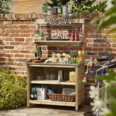 Rowlinson Garden Mini Bar - Pressure Treated - in situ, angle view