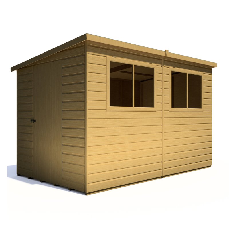 10x6 Shire Caldey Professional Pent Shed - isolated angle view