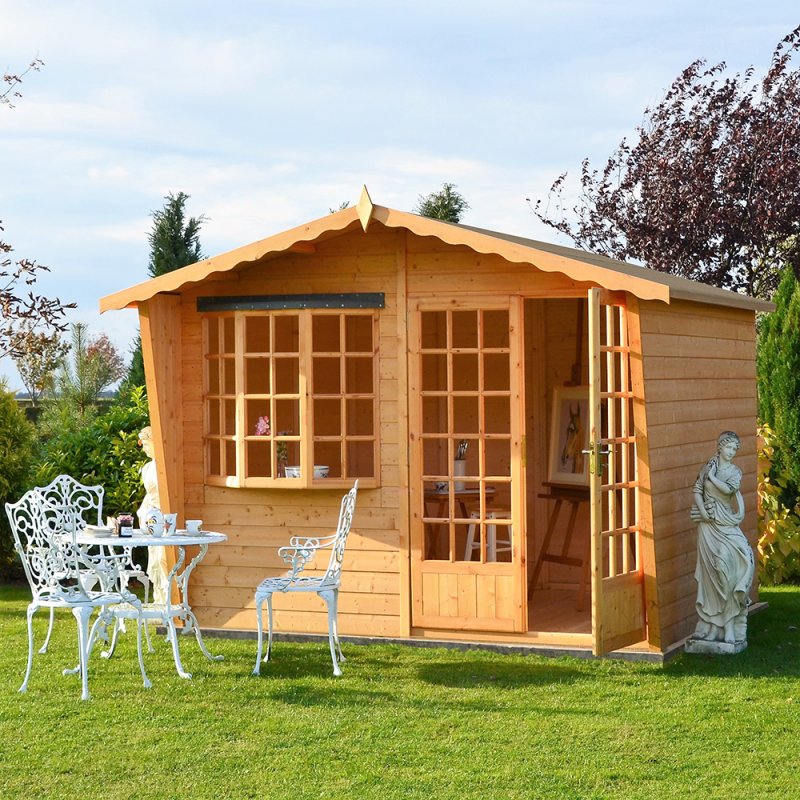 10x6 Shire Gold Sandringham Summerhouse - in situ