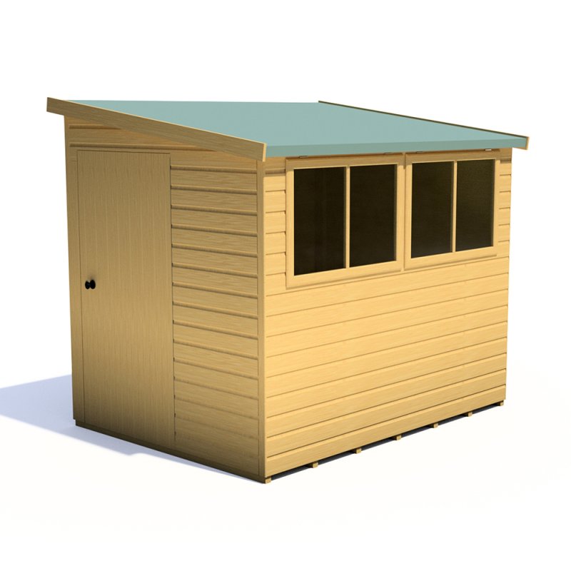 8x6 Shire Norfolk Professional Pent Shed - isolated angle view