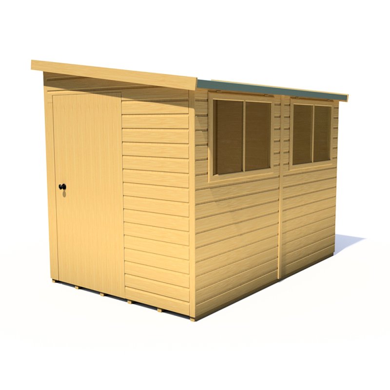 9x6 Shire Norfolk Professional Pent Shed - isolated angle view