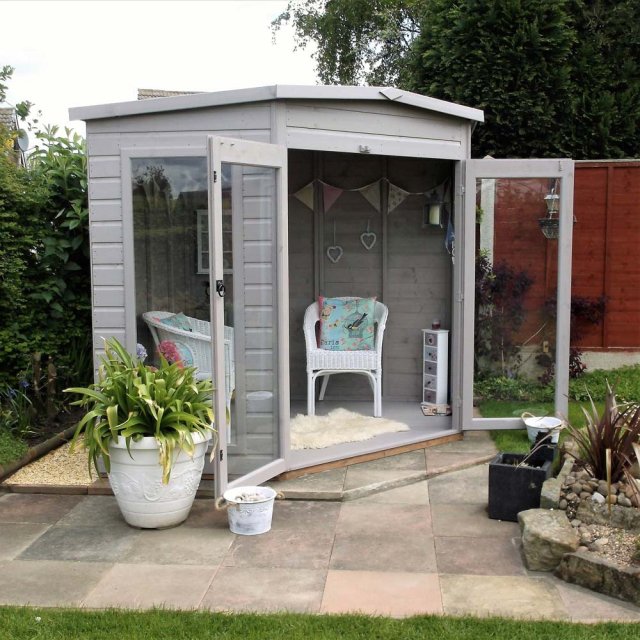 Shire Barclay Corner Summerhouse 7 x 7 (2.05m x 2.05m) - elbec garden ...