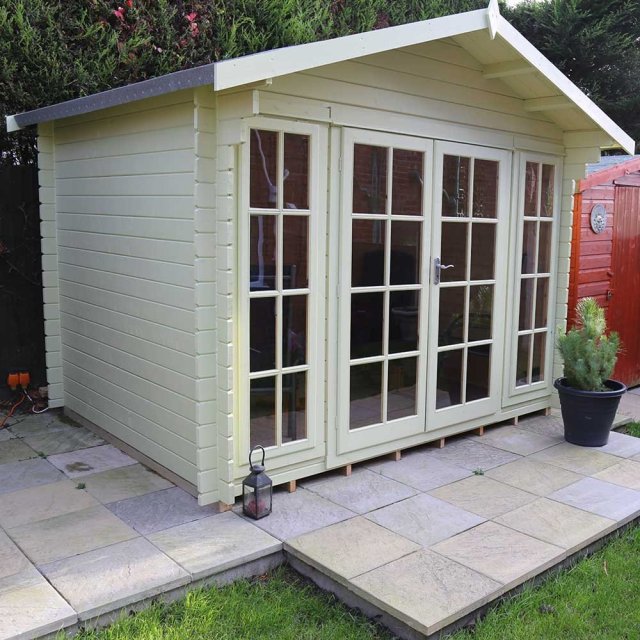 Shire Epping Log Cabin 10g X 8 (2.99m X 2.39m) - 28mm Logs - Elbec 