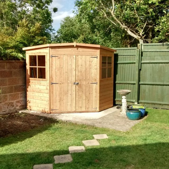 Shire Corner Shed 8 x 8 (2.25m x 2.25m) - elbec garden buildings