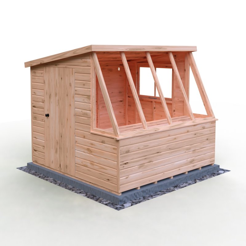 8x8 Shire Iceni Potting Shed - Door in Left Hand Side - isolated angle view