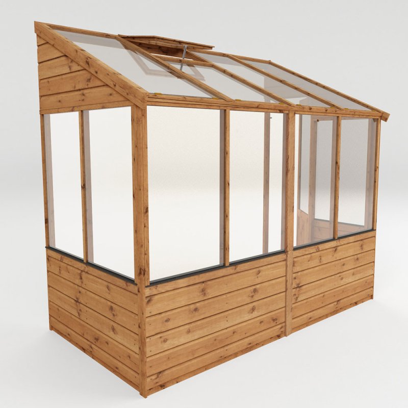 8 x 4 Mercia Evesham Lean-to Greenhouse - elbec garden buildings