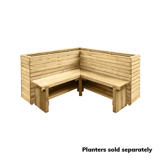 Forest Double Sleeper Corner Wooden Garden Bench - 3’11 x 3’11- 15 year ...