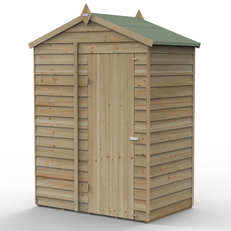 Forest 5x3 4Life Overlap Apex Shed Windowless - elbec garden buildings