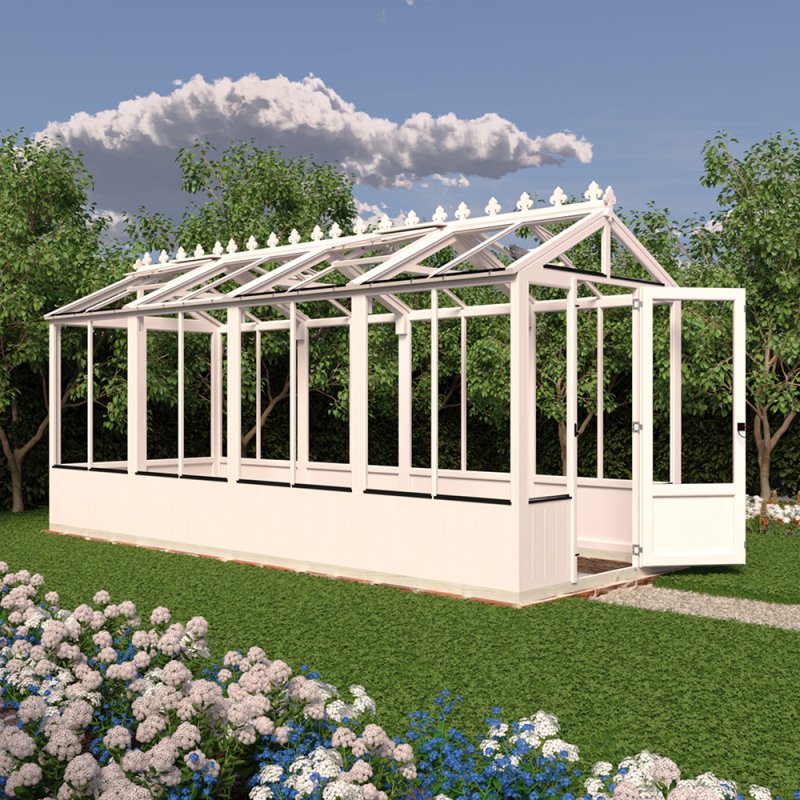 6 X 16 Shire Holkham Wooden Greenhouse - pink