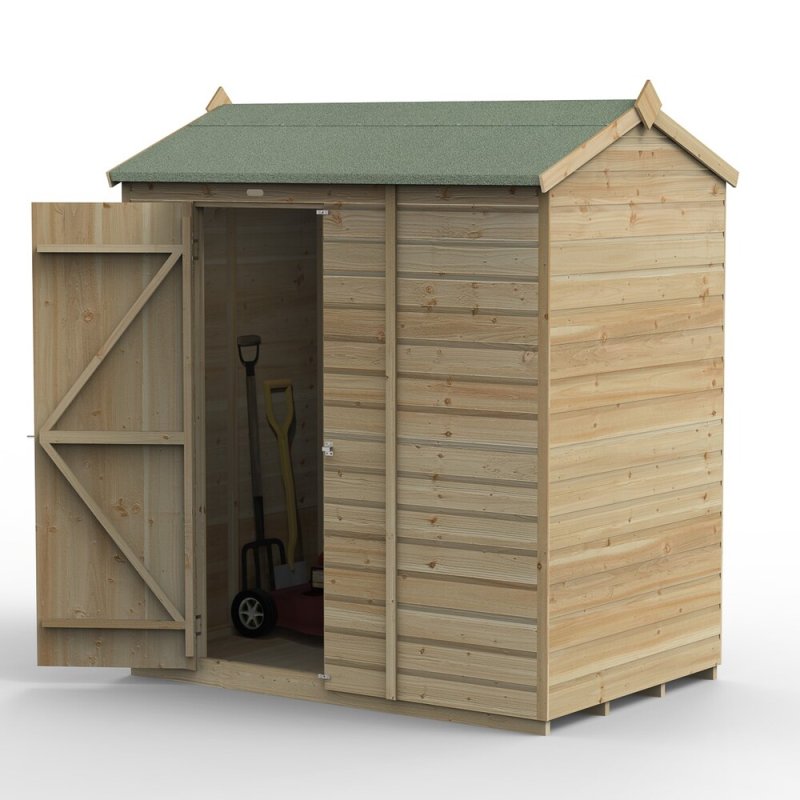 6x4 Forest Beckwood Reverse Apex Shed No Windows - elbec garden buildings