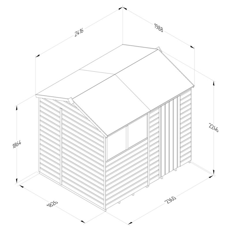 8x6 Forest Beckwood Reverse Apex Shed - elbec garden buildings