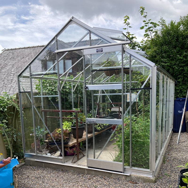 Elite Belmont 8x12 Greenhouse in Silver Aluminum Framing with optional extras