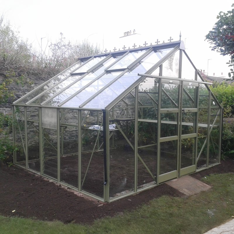 Elite Titan 1200 12x10 Greenhouse in option Olive Powder Coating with additional extras