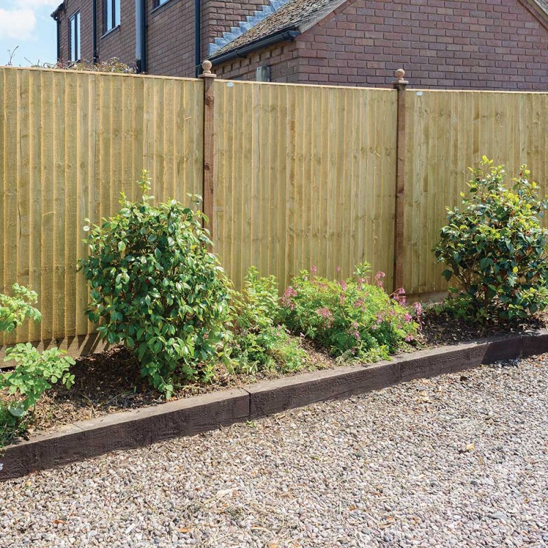 6ft High Grange Standard Featheredge Fence Panel - insitu