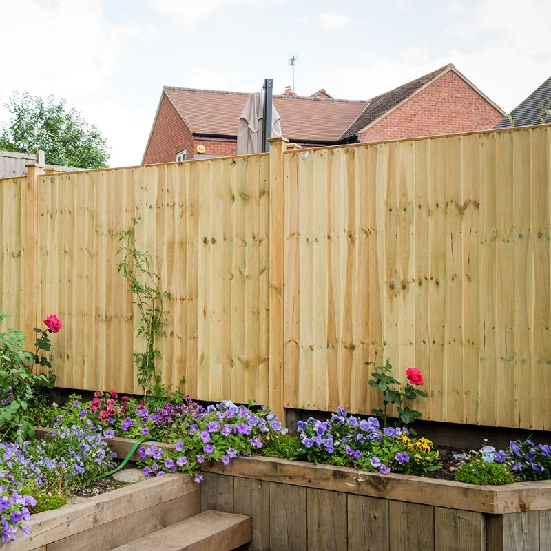 5ft 6inch High (1650mm) Grange Standard Featheredge Fence Panel - Pressure Treated